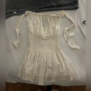 Blue Life White Off-Shoulder Summer Dress with Shorts